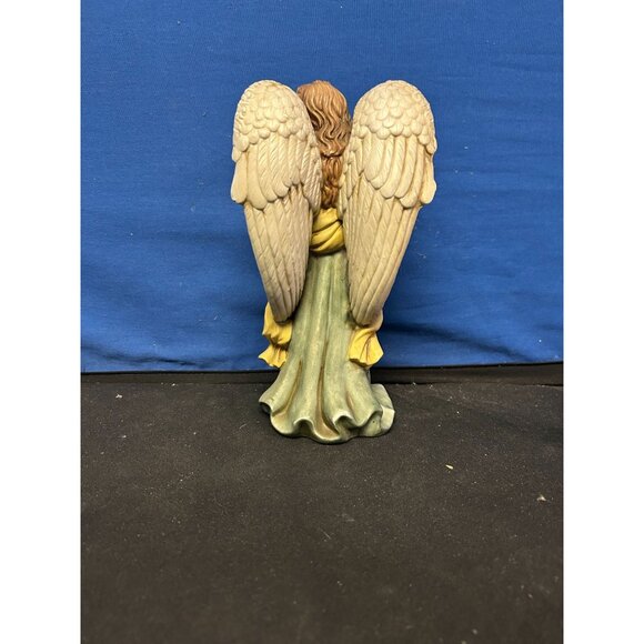 Hand-Painted Angel Figurine With Trumpet & Flowing Gown 7.5" Resin Collectible S - Picture 4 of 4